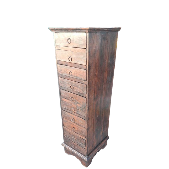 Teakhouten Ladenkast, Apothekerskast, Archiefkast. 1
