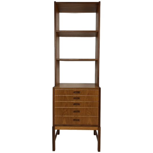 Scandinavisch Vintage Teak Fineren Boekenkast Osteras 1