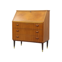 Vintage Teak Ladekastje, Secretaire ,Zweden 1960 (22552)