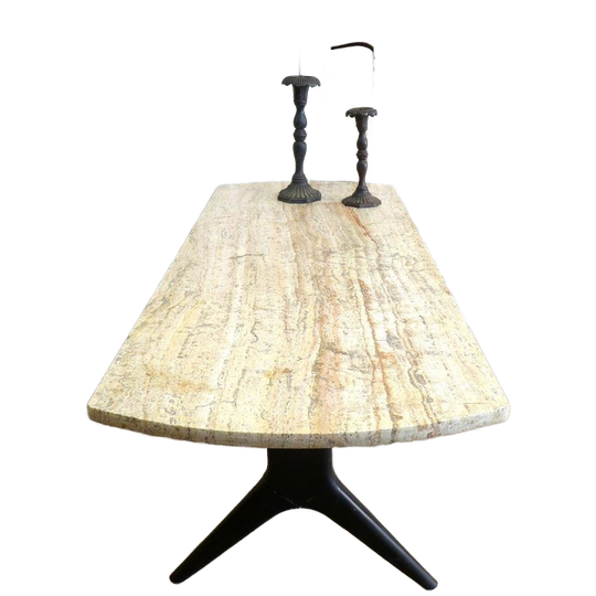 Prachtige Retro Vintage Midcentury Marmeren Salontafel 1