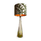 Val St Lambert Groene Kristal Glas Lamp Vintage thumbnail 1