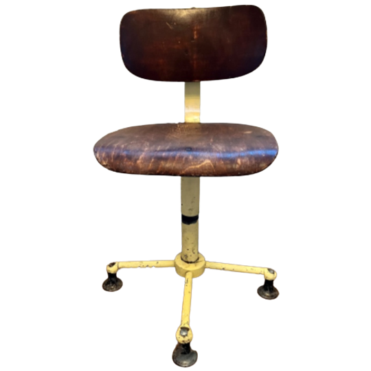 Vintage Industriële Bureau / Werk Stoel 1