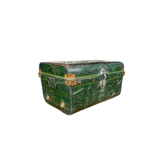Antieke Metalen Reiskist/koffer – Circa 1880 1