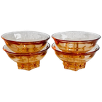 Set Rosaline Glas Art Deco Franse Schaaltjes Roze thumbnail 1