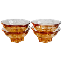 Set Rosaline Glas Art Deco Franse Schaaltjes Roze