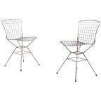 Pair Of Vintage Italian Design Architectural Steel Wire Chairs From 1970’s thumbnail 1