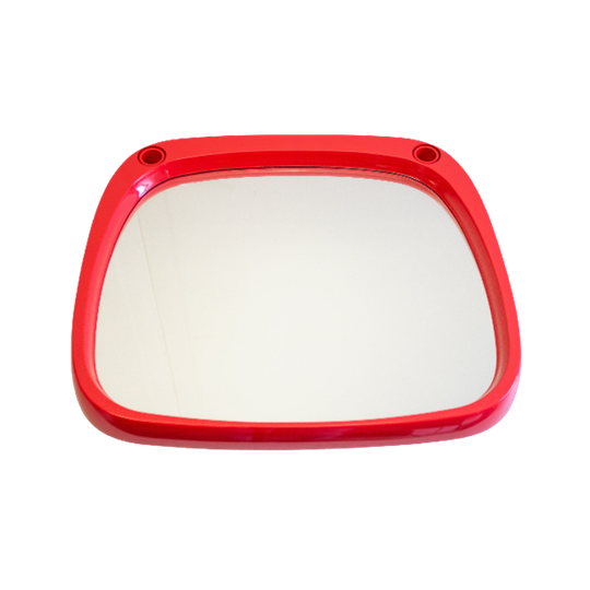 Vintage Rode Space Age Spiegel - Plastic Design Wandspiegel 1