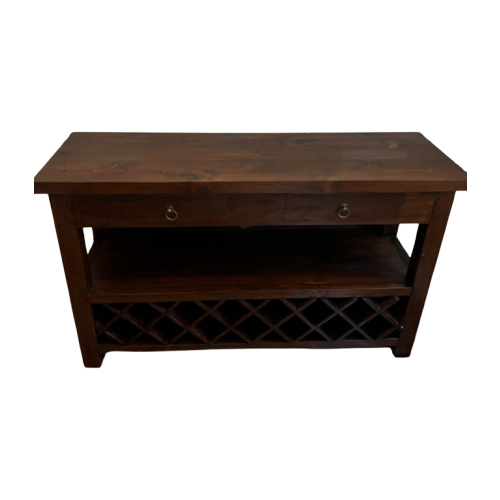 Vintage Sidetable Console Tafel Met Wijnrek