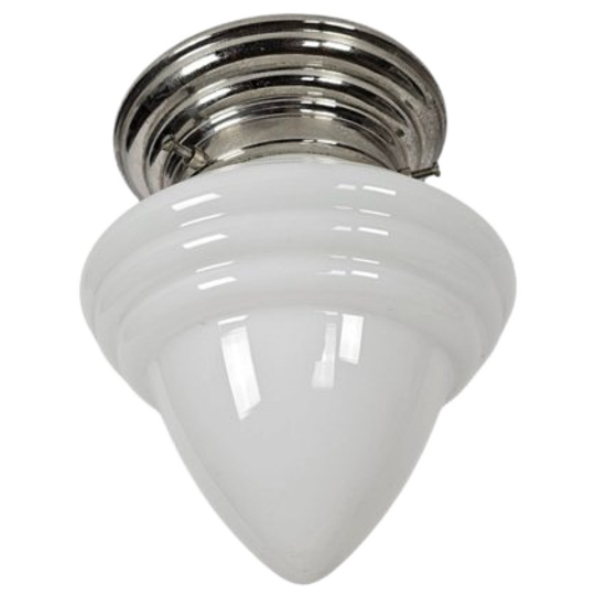 Giso Gipsen - Plafonniere - 'eikel' - Opaalglas - Nikkel 1