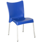 Siesta Kantinestoel, Blauw, 4-Poot Onderstel thumbnail 1