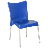 Siesta Kantinestoel, Blauw, 4-Poot Onderstel