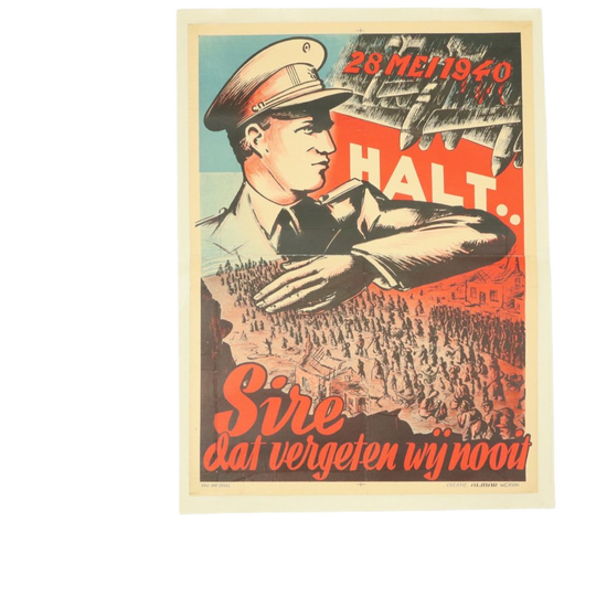 Militaria Affiche 28 Mei 1940 Halt Sire Dat Vergeten Wij Nooit 1