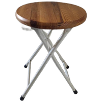 Vintage Kruk Hout Metaal Inklapbaar