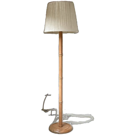 Vintage Houten Vloerlamp Van Gb Solbackens Svarveri Uit Zweden 1