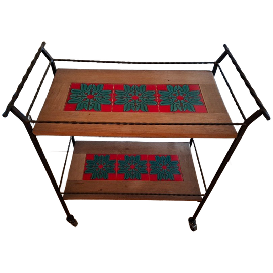 Gietijzeren Serveer Trolley/ Buffet Tafeltje 1