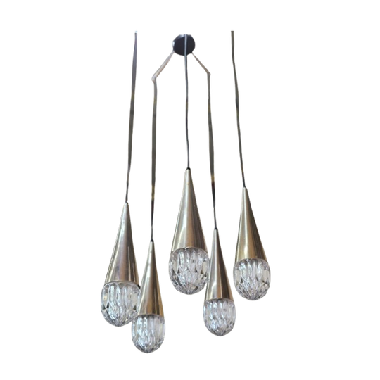 Vintage Hanglamp / Luster Iceglas Kaiser Leuchten 1