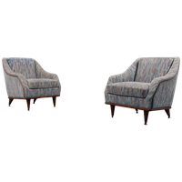 Italian Modern Pair Of Architectural Lounge Chairs / Fauteuil From 1970’S