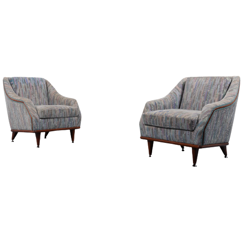Italian Modern Pair Of Architectural Lounge Chairs / Fauteuil From 1970’S