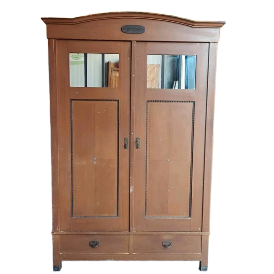Grenen Houten Vintage Demontabele Kleding Kast, Linnenkast 1