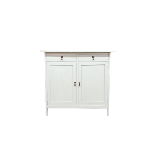Franse Vintage Commode In Off White
