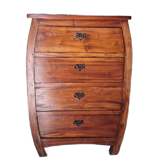 Oude Ovale Teakhouten Ladekast, Commode, Haltafel 1
