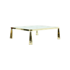 Large Rare Solid Brass Coffee Table By Peter Ghyczy 1980S thumbnail 1
