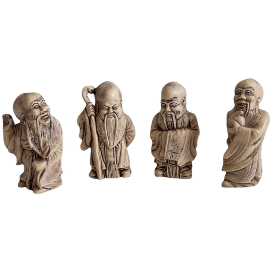 Vier Japanse Netsuke-stijl Beeldjes, Franse Reproductie 1
