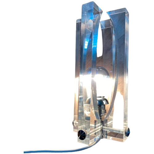 Michel Dumas Plexiglas Design Tafellamp , Jaren 70