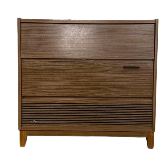 Vintage Audio Meubel Met Radio En Platenspeler. Grundig. 1