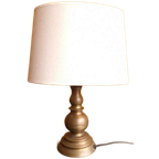 Vintage Schemerlamp Op Koperen Voet, Lampje, Schemerlampje thumbnail 1