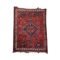 Prachtig Oud Vintage Oosters Vloerkleed Met Voornamelijk Rood Tinten 168x112cm