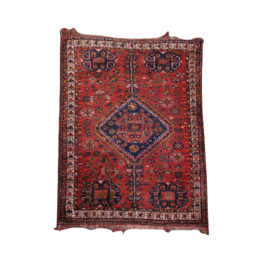 Prachtig Oud Vintage Oosters Vloerkleed Met Voornamelijk Rood Tinten 168x112cm 1