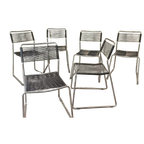 Set Van 6 Melker Spaghetti Stoelen, Lisa Norinder Voor Ikea thumbnail 1