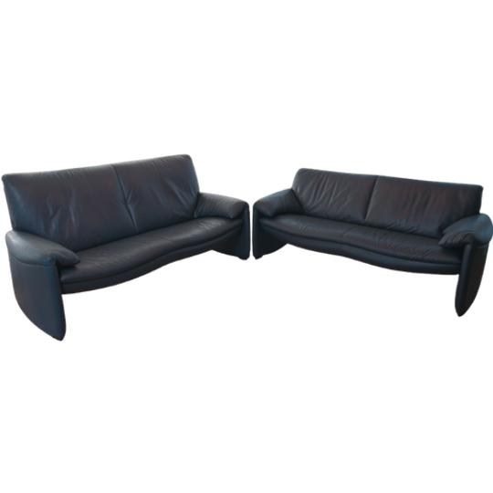 2X Leolux Ronchamp (Bora Bora) Banken - Design - Blauw Leer 1
