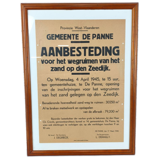 Aanbesteding Gemeente De Panne 1945 1