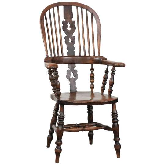 Antieke Engelse Highback Windsor Stoel Uit De 18e Eeuw 1