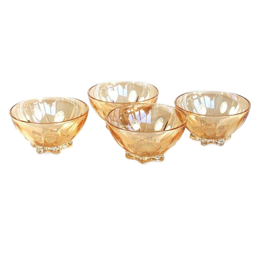 Vintage Glazen Mini Schaaltjes Glas - Zalm Parelmoer 1