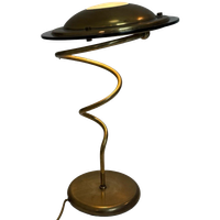 Steinhauer - Brass / Gold Colored And Smoked Glass - Vintage Postmodern Style Desk Lamp