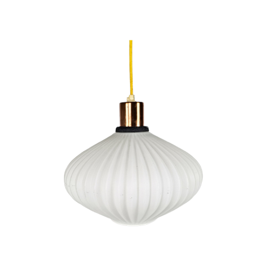 Vintage - Ufo Lamp - Opaline - Koper - Scandinavisch - 1970s 1