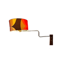 Space Age Swing-Arm Wandlamp Met Oranje Bloem Schaduw thumbnail 1