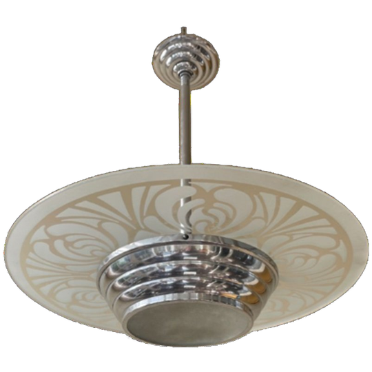 Lamp Hanglamp Schijflamp Art Deco1930 Frans 1