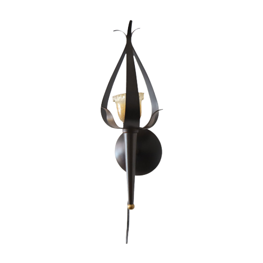 Vintage Bloemvorm Wandlamp <<<brand>>>, Jaren '80 1
