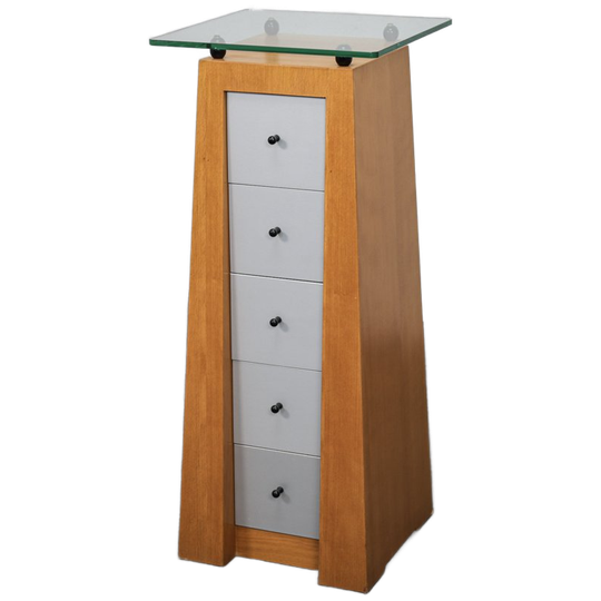 Postmodern Italian Chest Of Drawers With Glass Top (1980s) 1