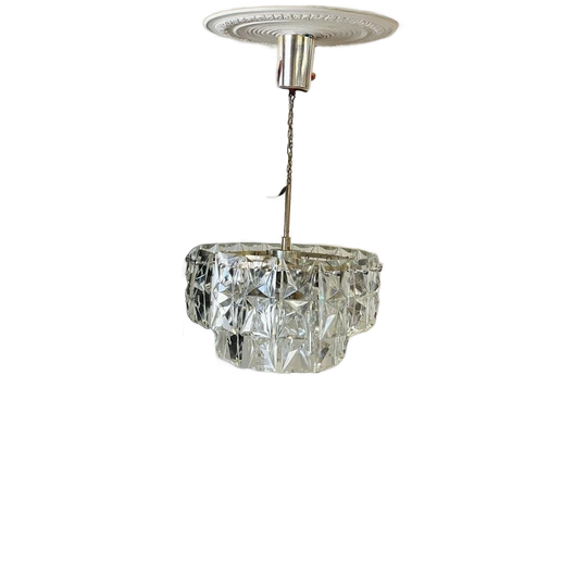 Vintage Glazen Hanglamp / Luster Kinkeldey 1