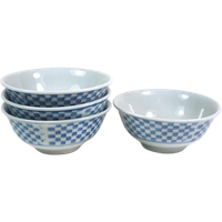 Blauw/Wit Geruite Kommetjes