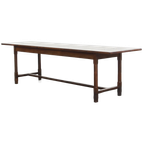 Tijdloze Antieke Engelse Pinewood Eettafel Voor 6 Tot 8 Met Een Eiken Onderstel thumbnail 1