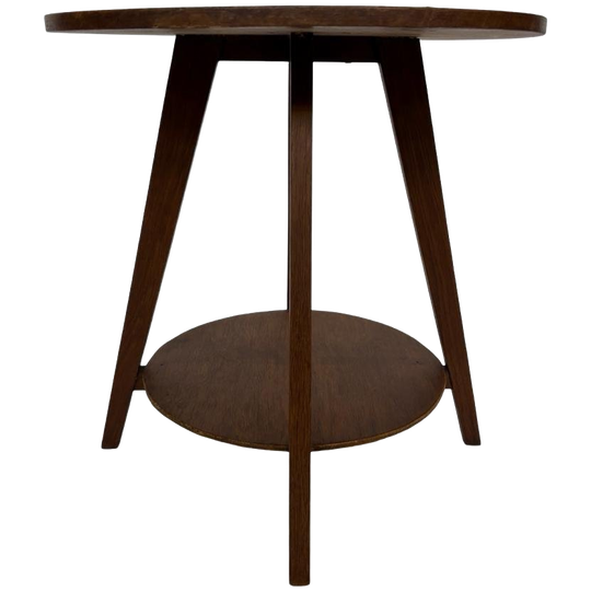 Art Deco Plantentafeltje Bijzettafeltje Eikenhouten 1