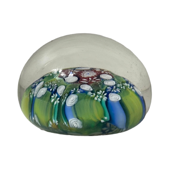Handmade - Millefiori - Presse Papier / Paperweight- Floral Decor - Marked At Bottom 1