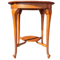 Antieke Vintage Wijntafel, Ronde Eikenhouten Bijzettafel
