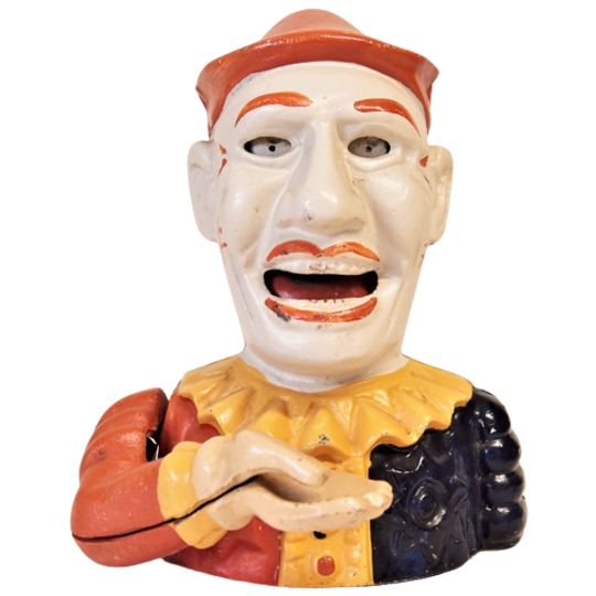 Gietijzeren Mechanische Spaarpot - Pierrot 1